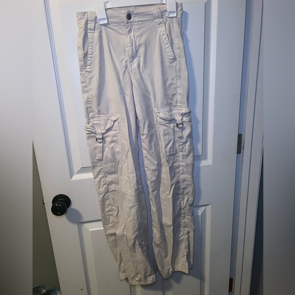 American Eagle Off White Cargo Pants Women’s Size 000 - Picture 1 of 5